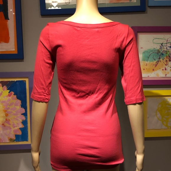 Red Michael Stars 3/4 Sleeve Top - Picture 2 of 2